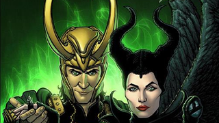 Loki and Maleficent, sitting in a World Tree...